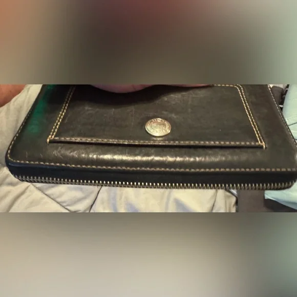 Coach Vintage Chelsea Black Pebble Leather Zip Around AccordionWallet - Picture 9 of 10